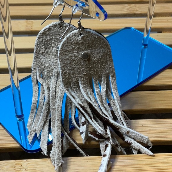 Boho Earrings with Faux Turquoise - Picture 4 of 7